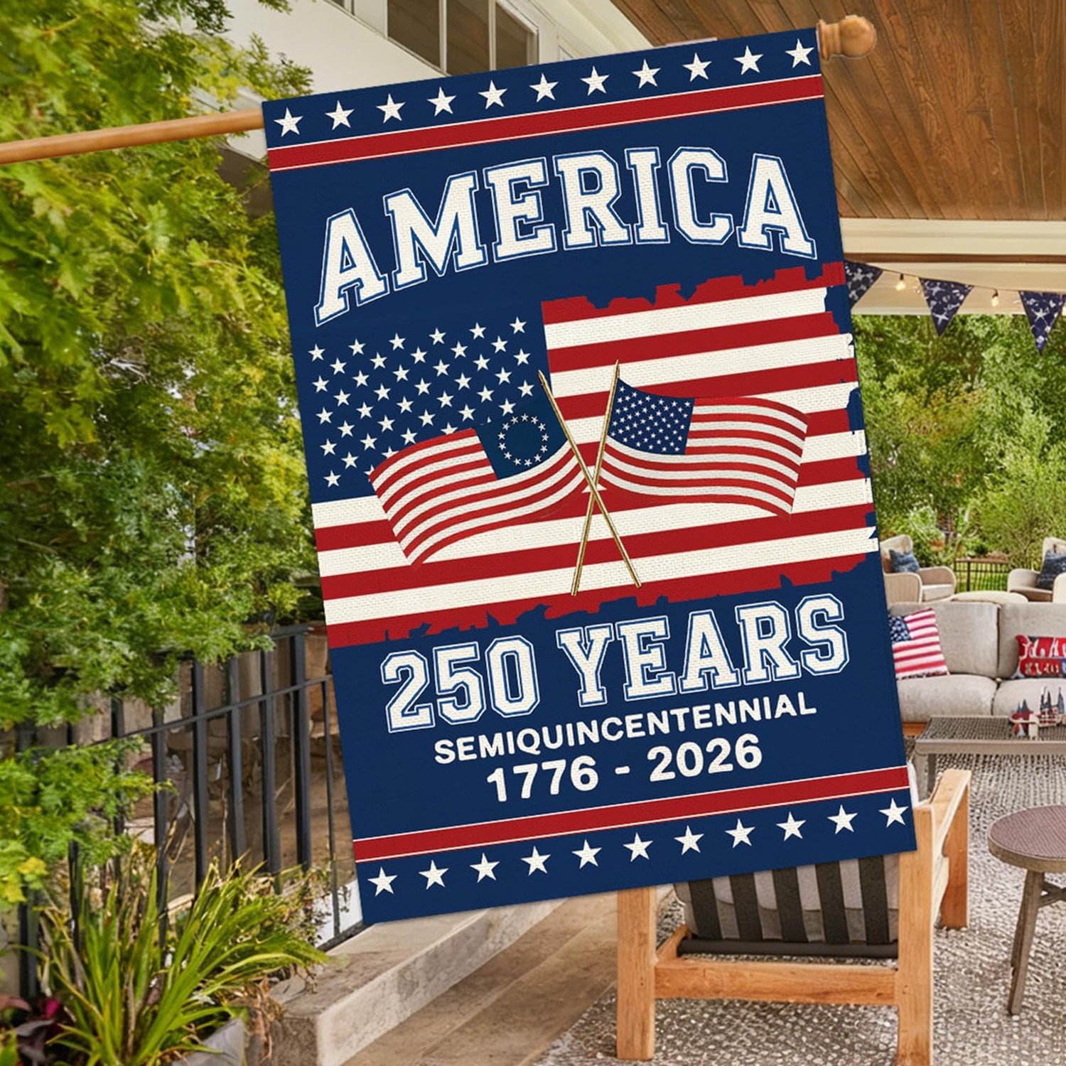 Baccessor 250th Anniversary America House Flag 28×40 Inch Double Sided,250 An…
