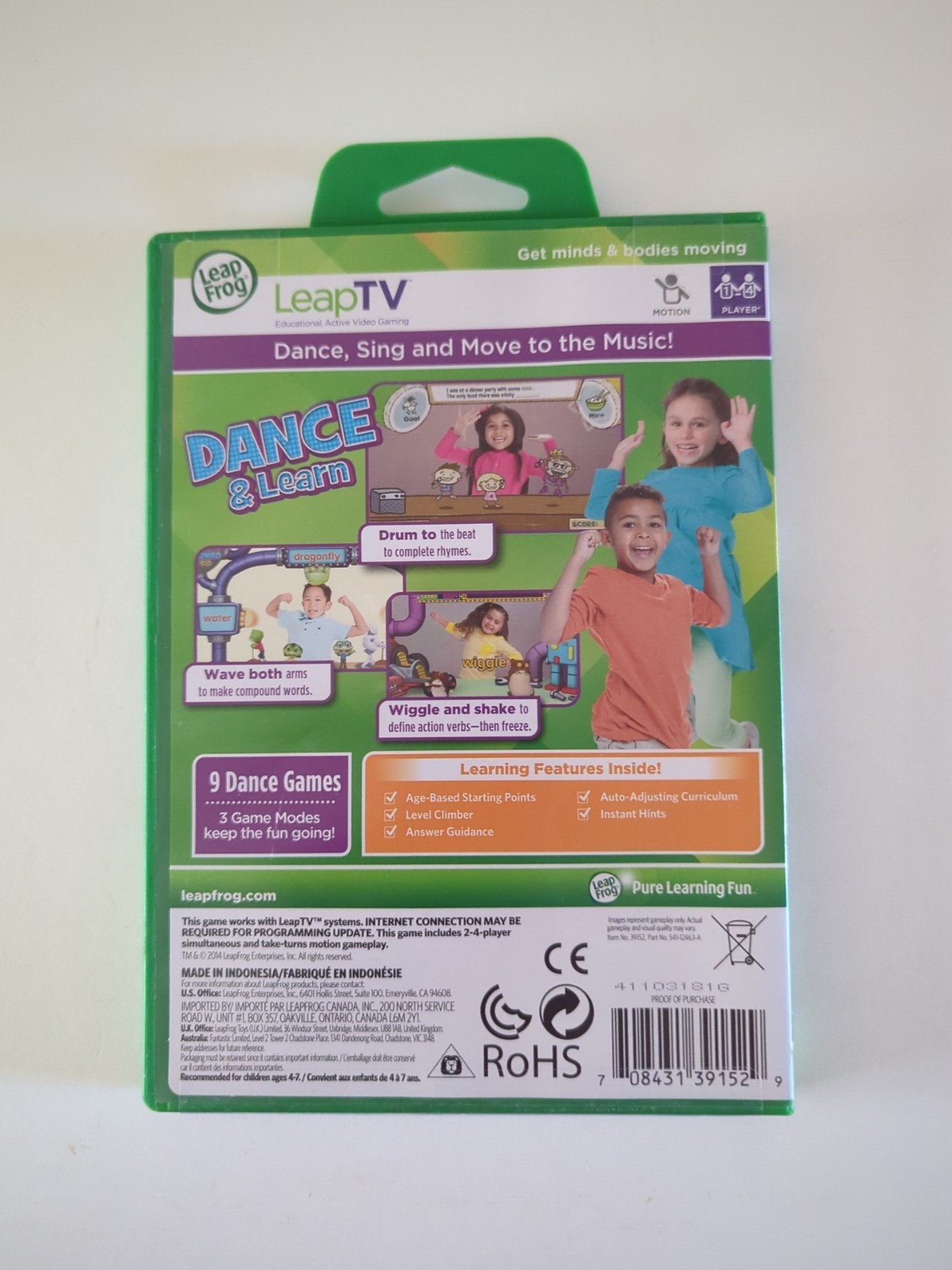 Leap Frog Leap TV Dance & Learn Reading 4-7 Years Educational Active Video Game
