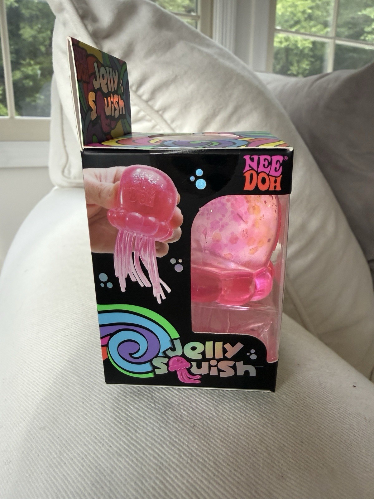 NeeDoh Jelly Squish Jellyfish Tactile Squeeze Toy Pink Ages 3-4 Years
