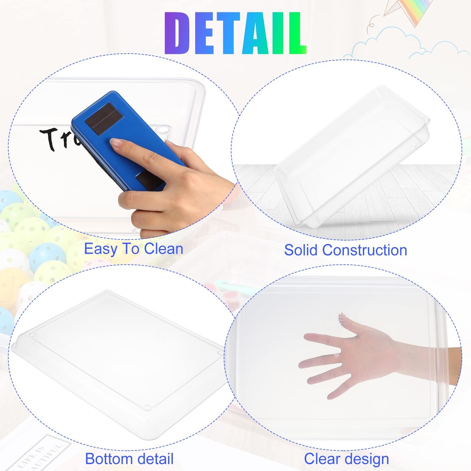 Maitys 15 Pcs Activity Plastic Art Trays 14.57 x 10.63 x 1.77 Inch Large Craf…