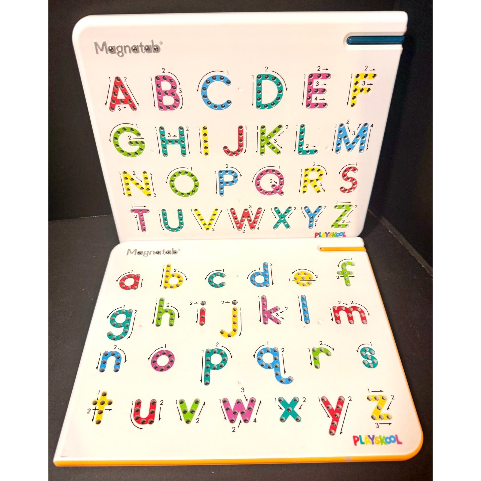 2 Magnatab boards by Playskool Upper & Lowercase learning how to write magnetic