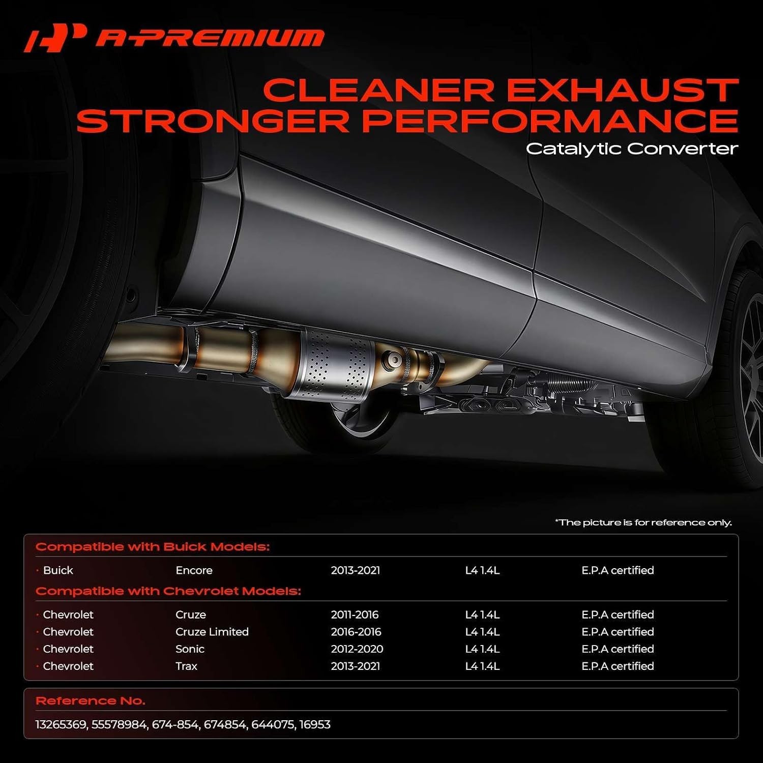 A-Premium Front Catalytic Converter with Gasket Kit Direct-Fit Compatible
