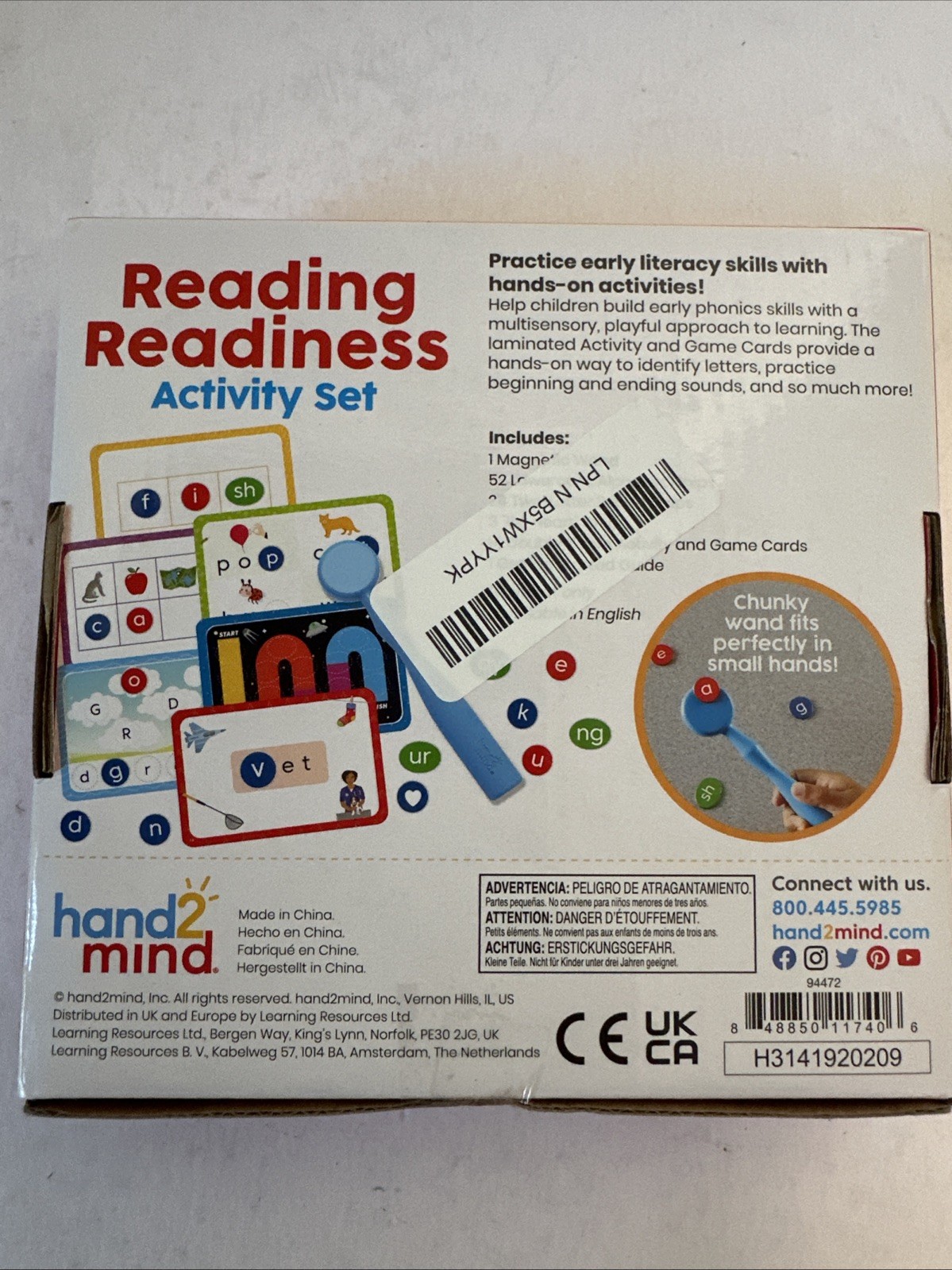 Hand2Mind Reading Readiness Activity Set, Magnetic Wands and Chip Set, Learn to