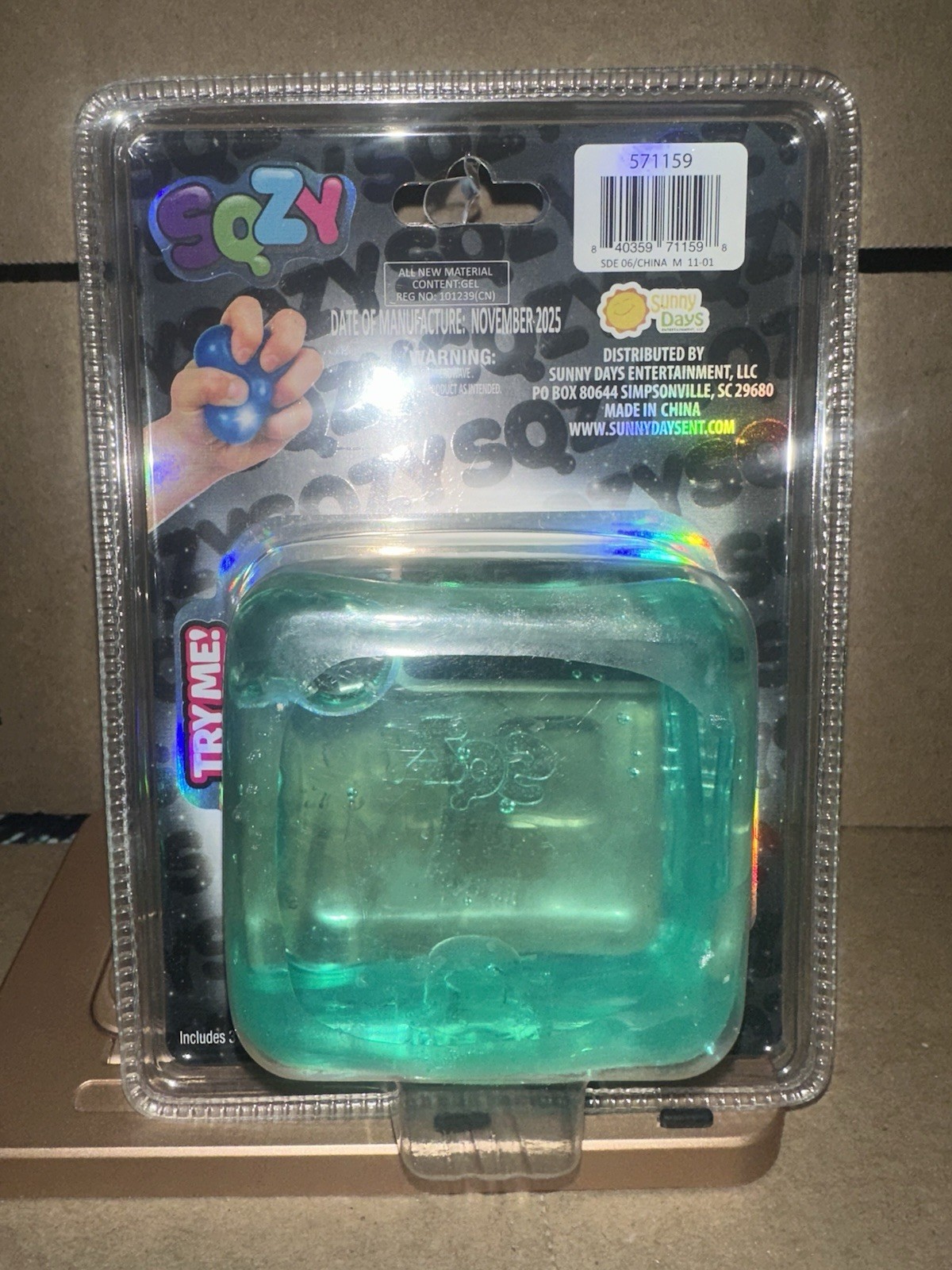 SQZY Extreme Squeezy Light Up Tactile Squeeze Toys Set Green Clear