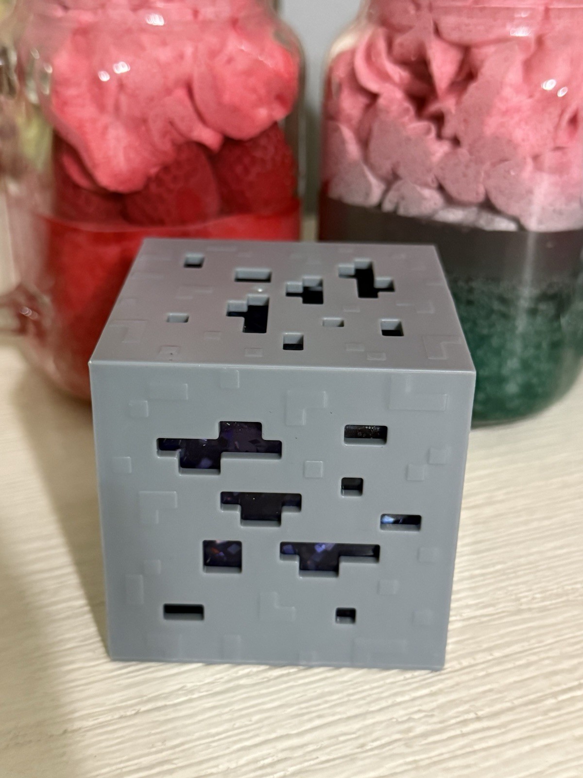 New MINECRAFT JELLY CUBES – RARE Purple Viral Squishy Nee Doh Ish Type Fidget