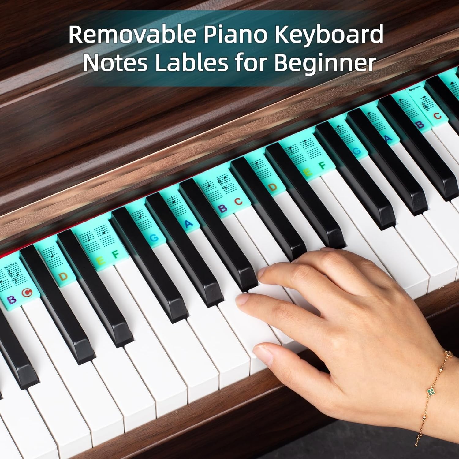 Removable Piano Key Stickers – 88 Key Glow-In-The-Dark Keyboard Labels for Begin