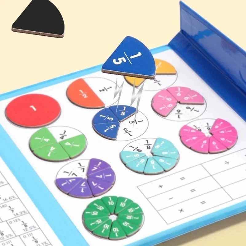 Montessori Magnetic Fraction Educational Puzzle for Children, Math Fraction…