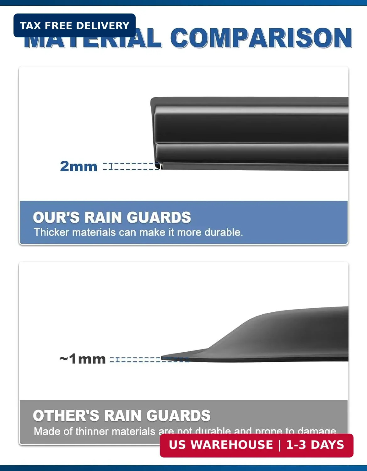 Window Rain Guards for 1999-2006 Chevy Silverado/GMC Sierra 1500/2500/ 3500/ 250