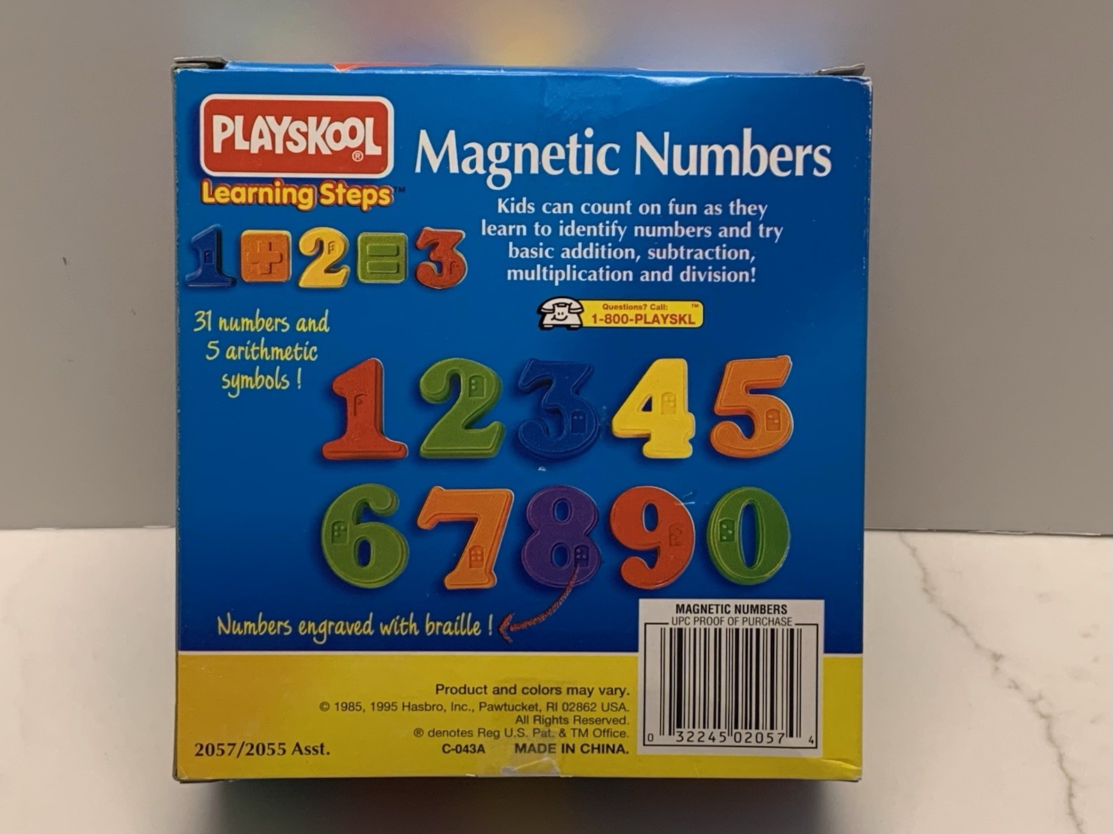 Playskool 1995 Refrigerator Magnets 31 Numbers 5 Arithmetic Symbols Braille NEW