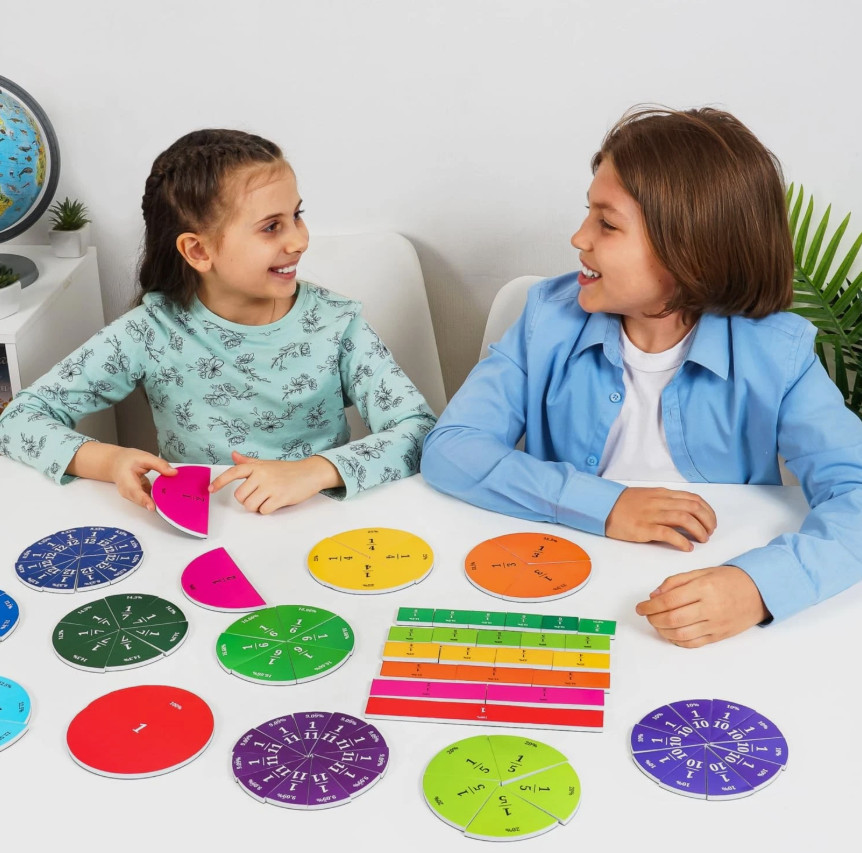NEW Simply Magic Rainbow Magnetic Fraction Percent Tiles Circles 166pcs Math Set