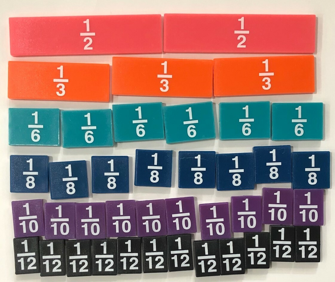 ETA Cuisenaire Manipulatives (fractions, overhead pieces, dice & pawns, etc.)