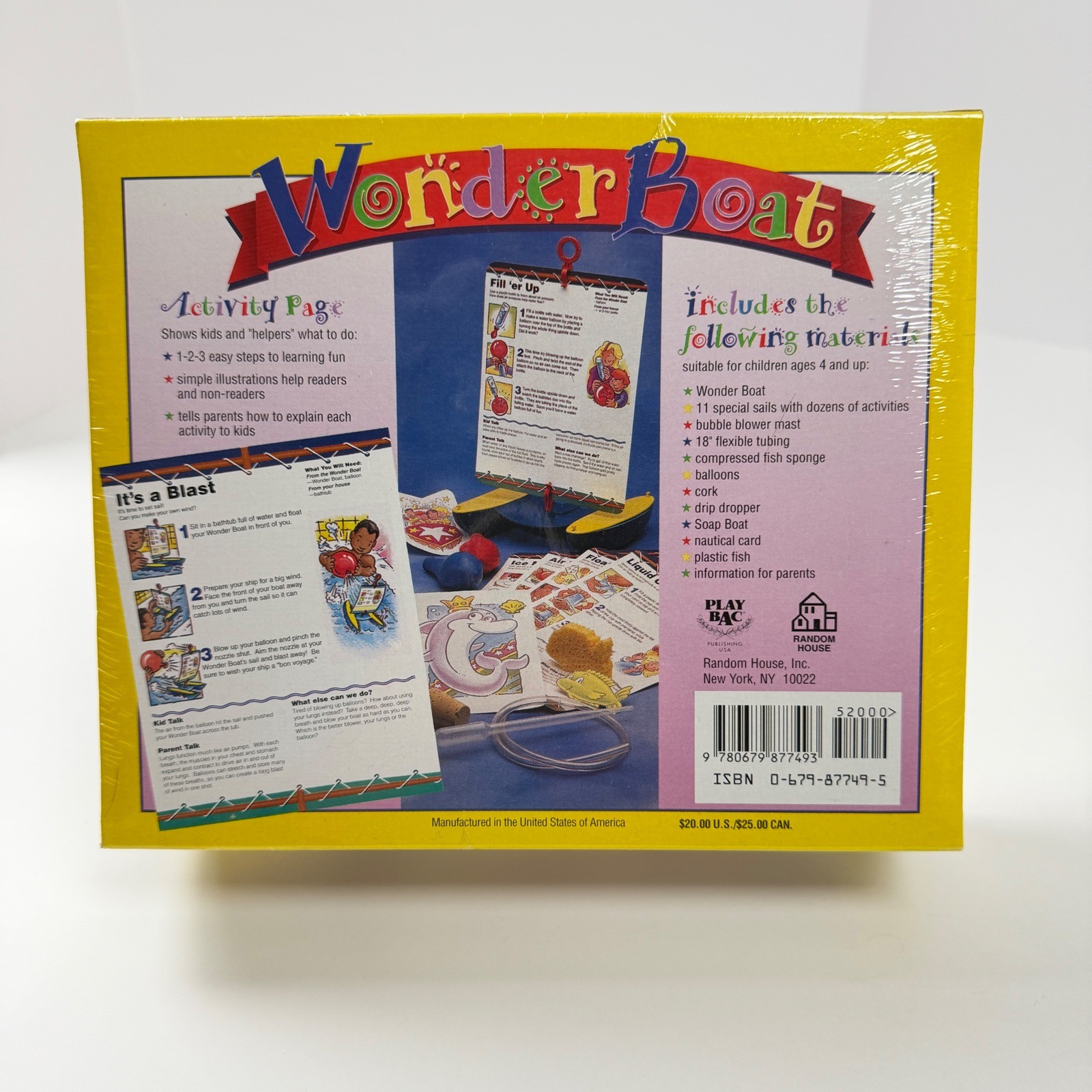 Vintage 90s Wonder Boat Science & Activity Kit Ages 4 and Up New Sealed