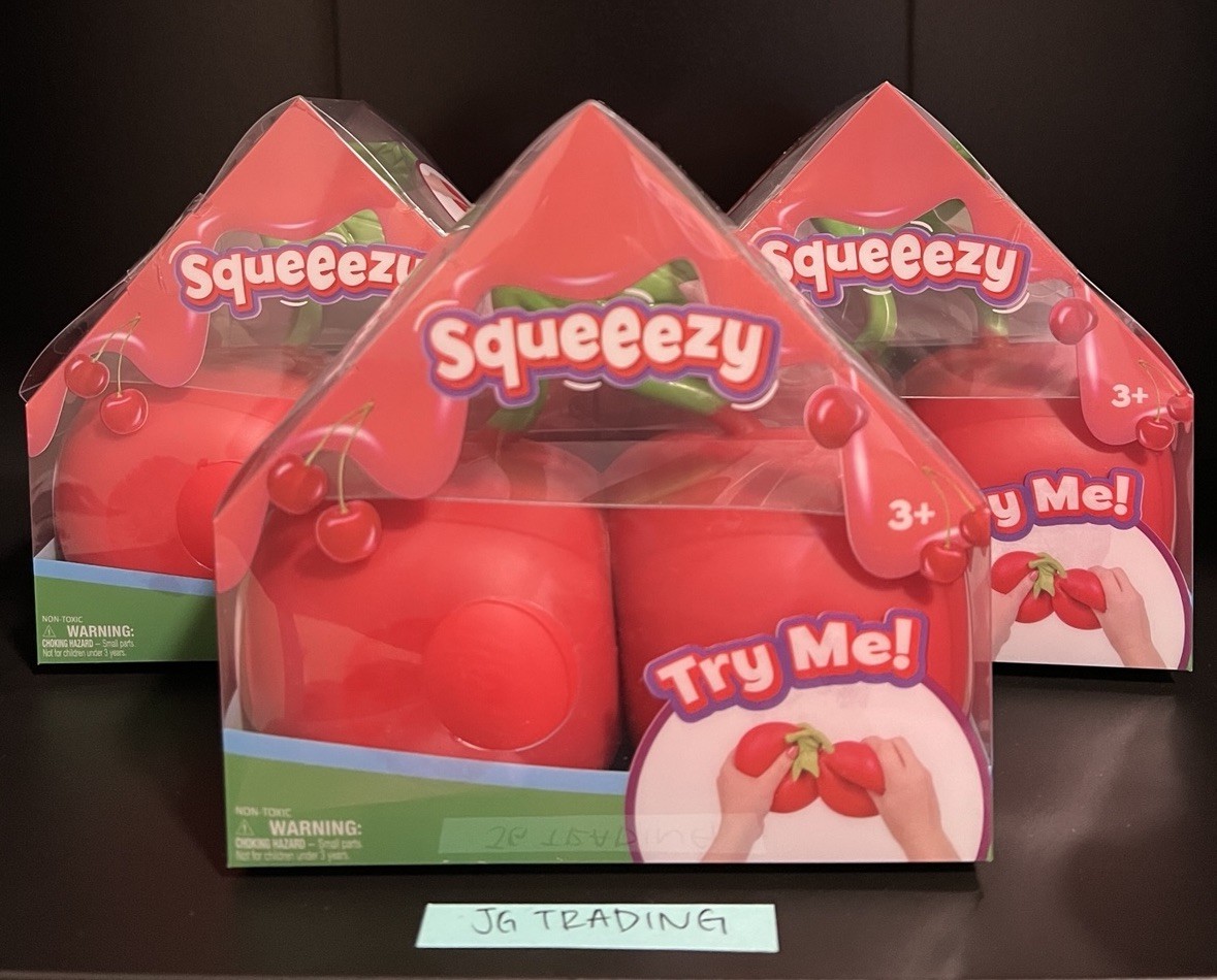 Sunny Days Squeeezy Cherries Viral Squish Squishy Fidget Toy Jumbo 1 Count