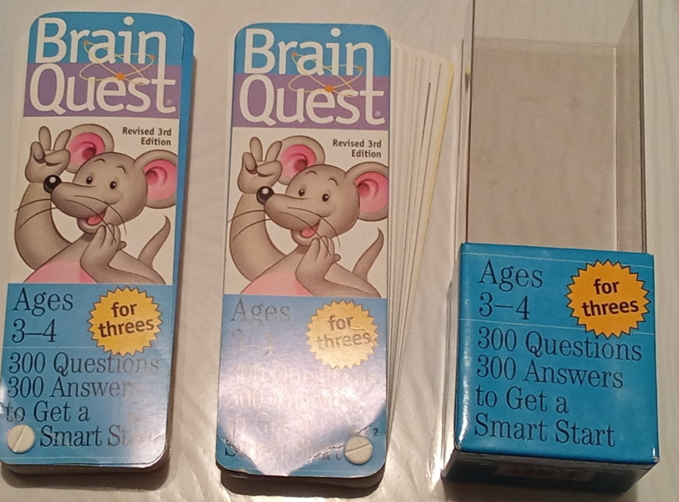 2007 Brain Quest for Threes Revised 3th Edition 300 Questions Ages 3-4 Pre-own