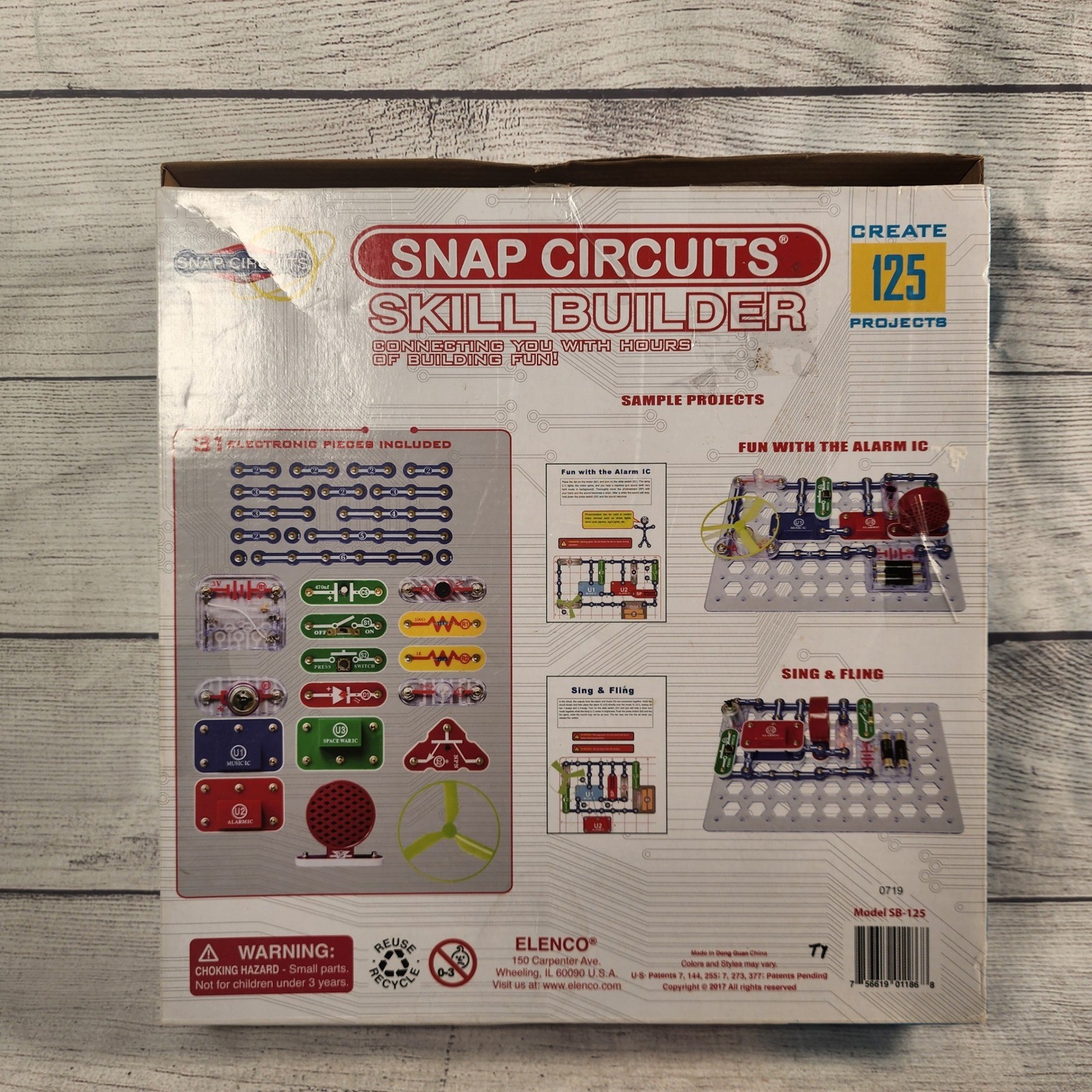 Elenco Snap Circuits Skill Builder SB-125 Electronics Discovery Kit 125 Projects