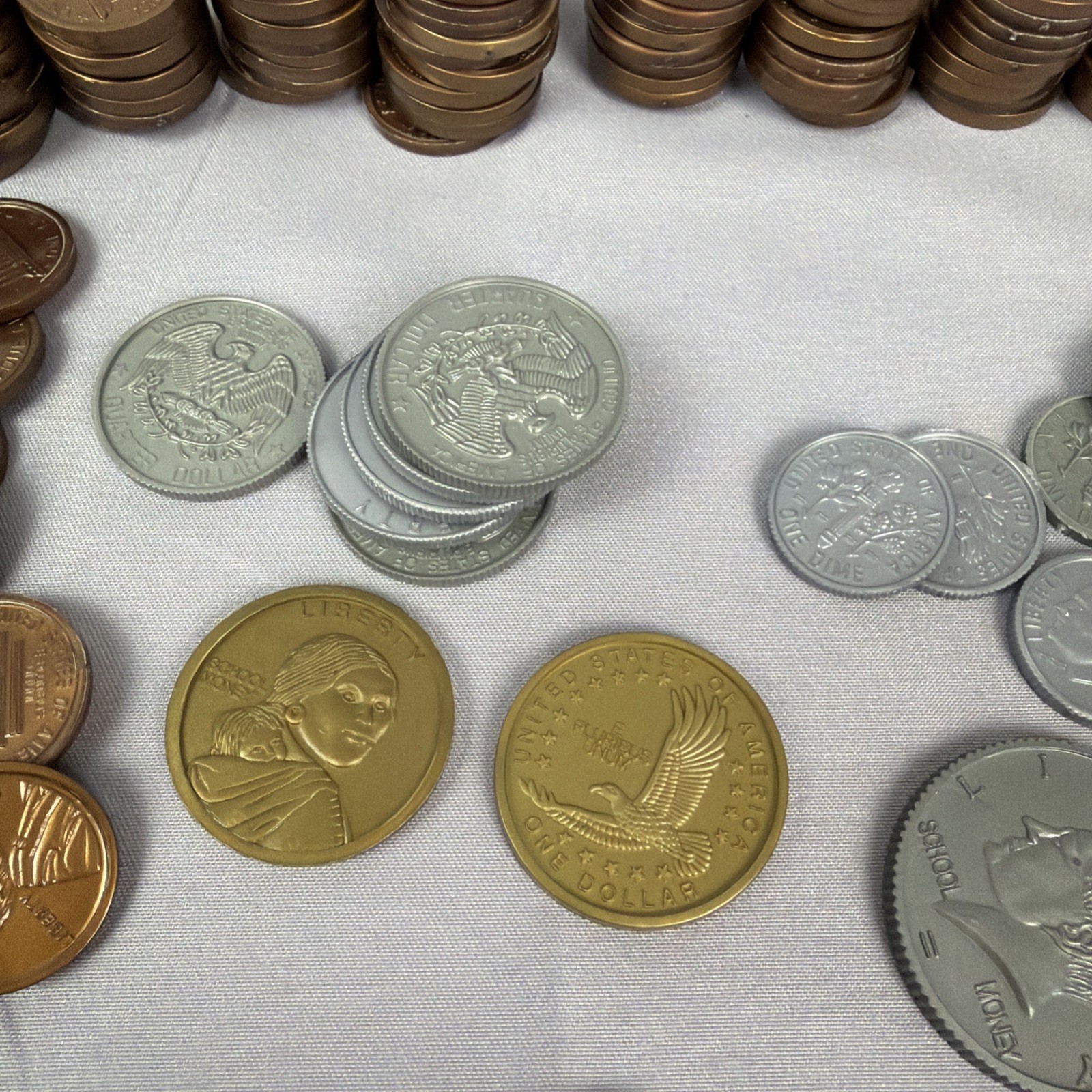 Lot 126 Coins Pretend Play Money Kids Toy Educational Learning Homeschool School