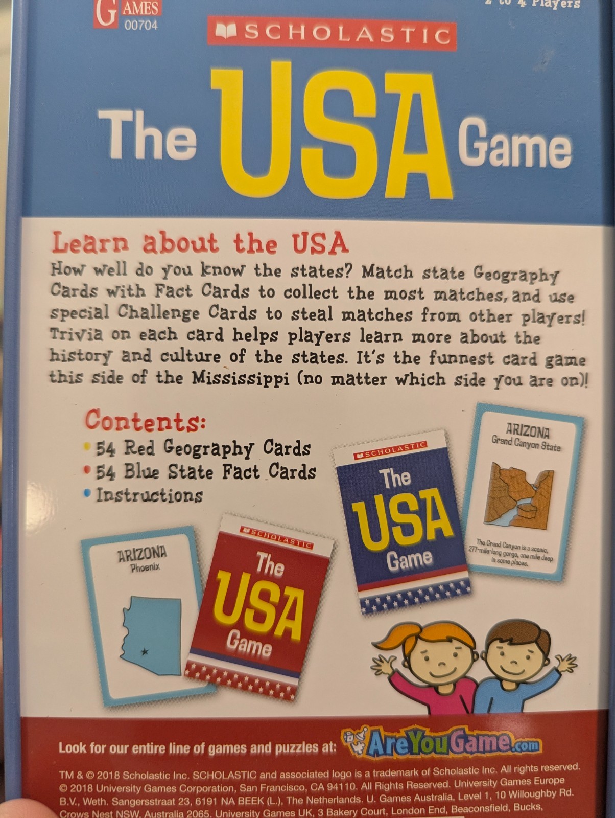 THE USA GAME by Scholastic Unviersity Games 100% COMPLETE CARDS in SHRINK 2018
