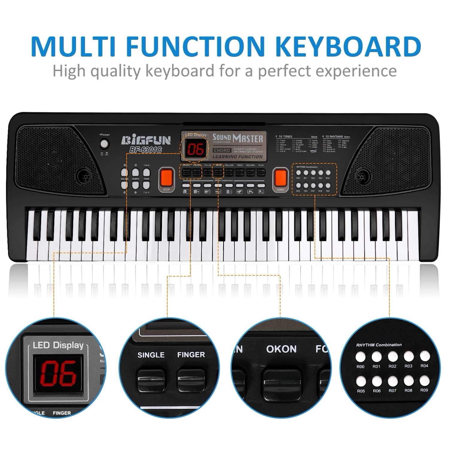 Piano for Kids with Microphone, Music Stand Piano Toys for Boys Girls Ages 3-12