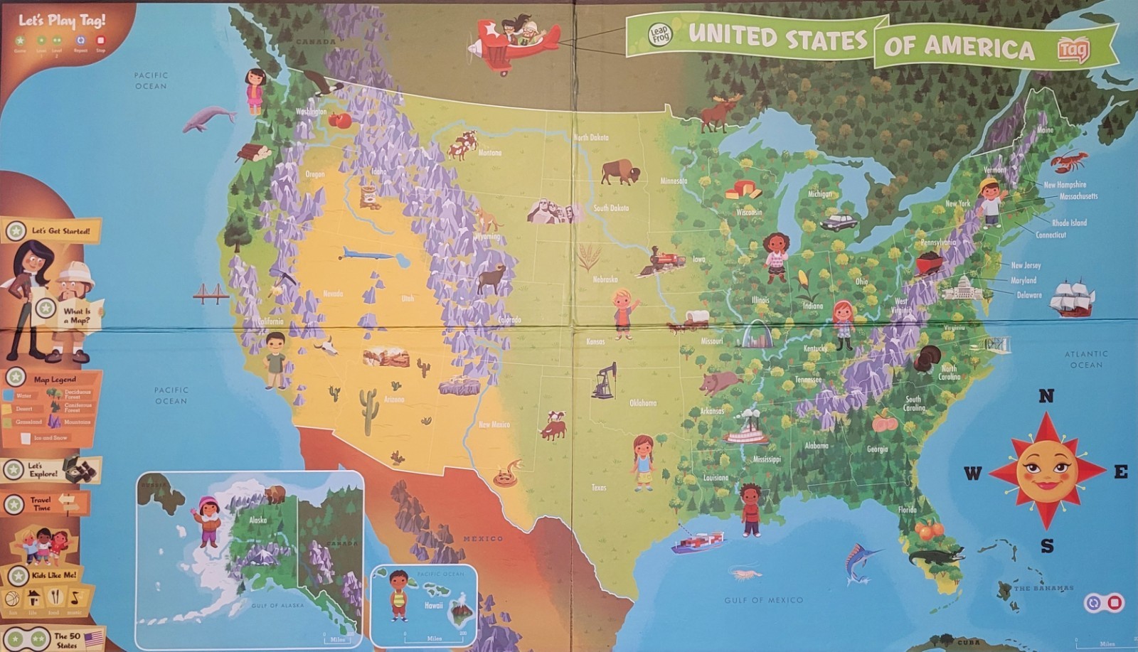 LeapFrog Tag Interactive United States Map Reading System Ages 4-8