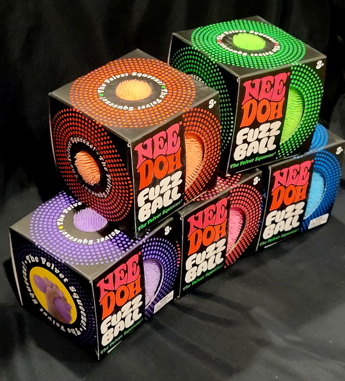 NEE-DOH FUZZ BALL The Velvet Squeeze, All 5 Colors Available 💚🧡💙$15 EACH