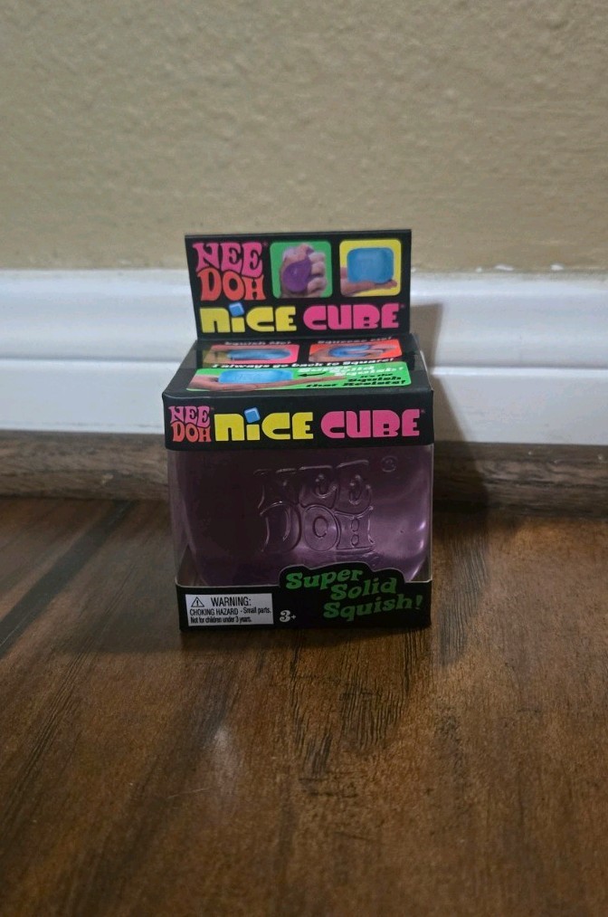 NeeDoh Nice Cube Super Solid Squish Stress Toy Blue New