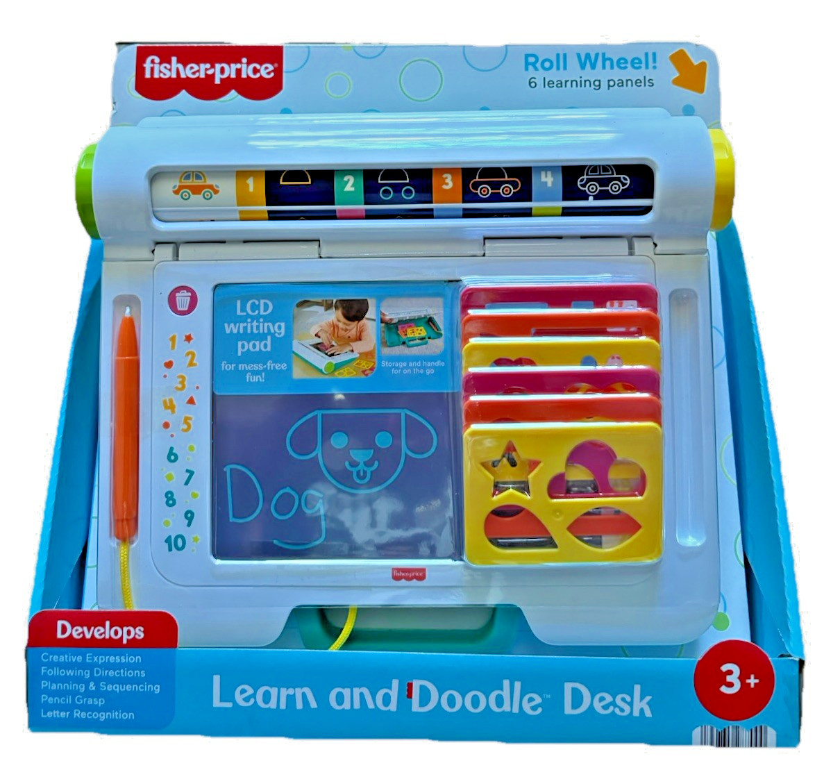 Fisher Price Learn & Doodle Desk Mess-Free Writing Drawing Tablet LCD NEW 3+