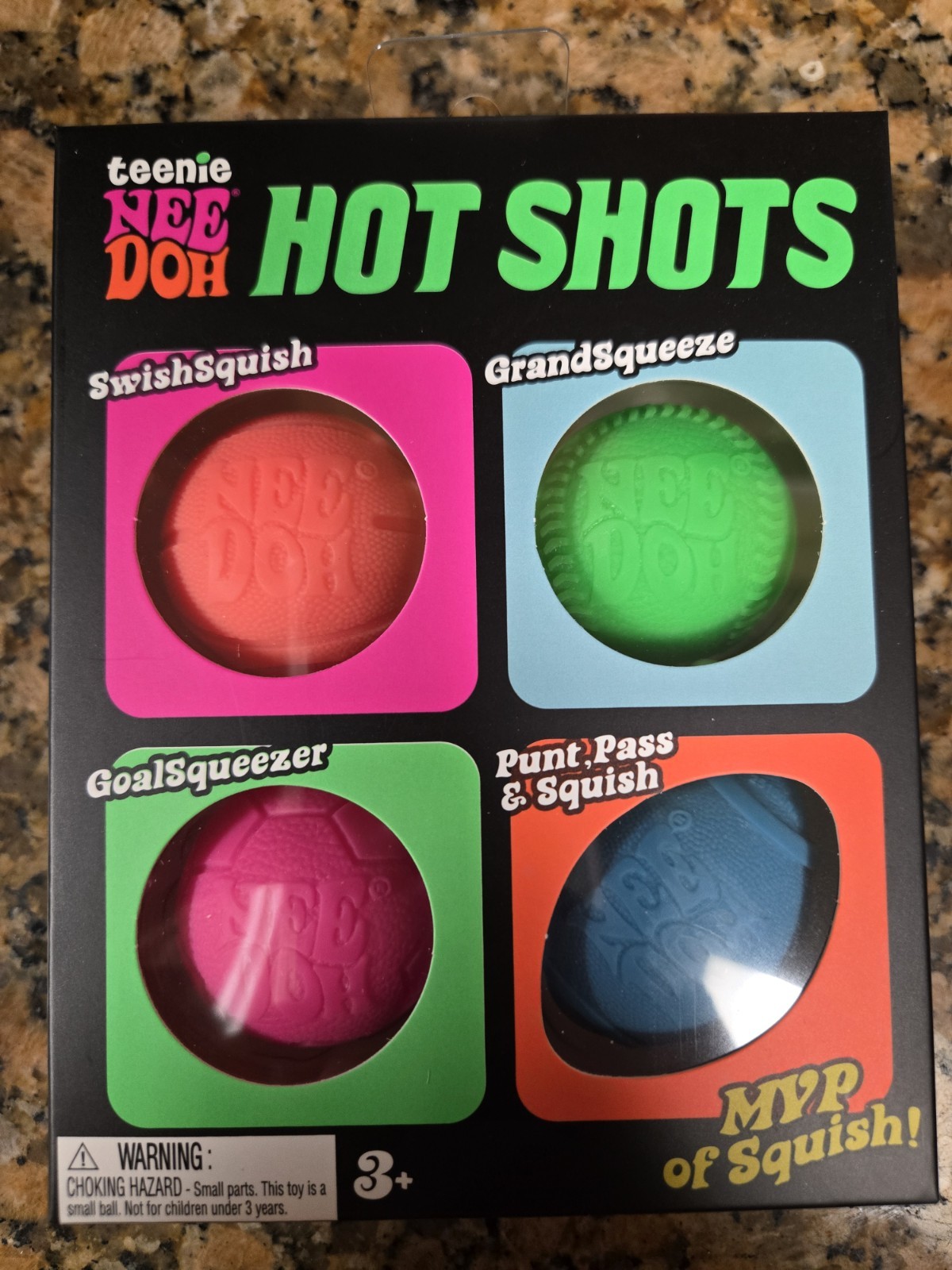 NeeDoh Teenie Hot Shots [Baseball, Soccer, Football, Basketball] New In Box