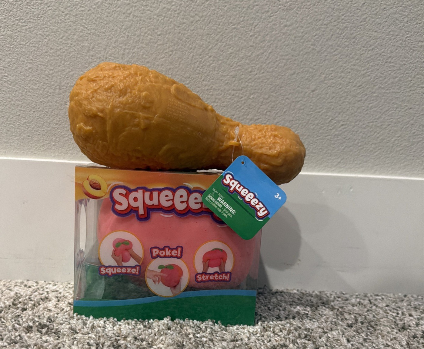 Viral Sunny Days Jumbo Squeezy Peach + Drumstick – Squishy Toy Stress Relief