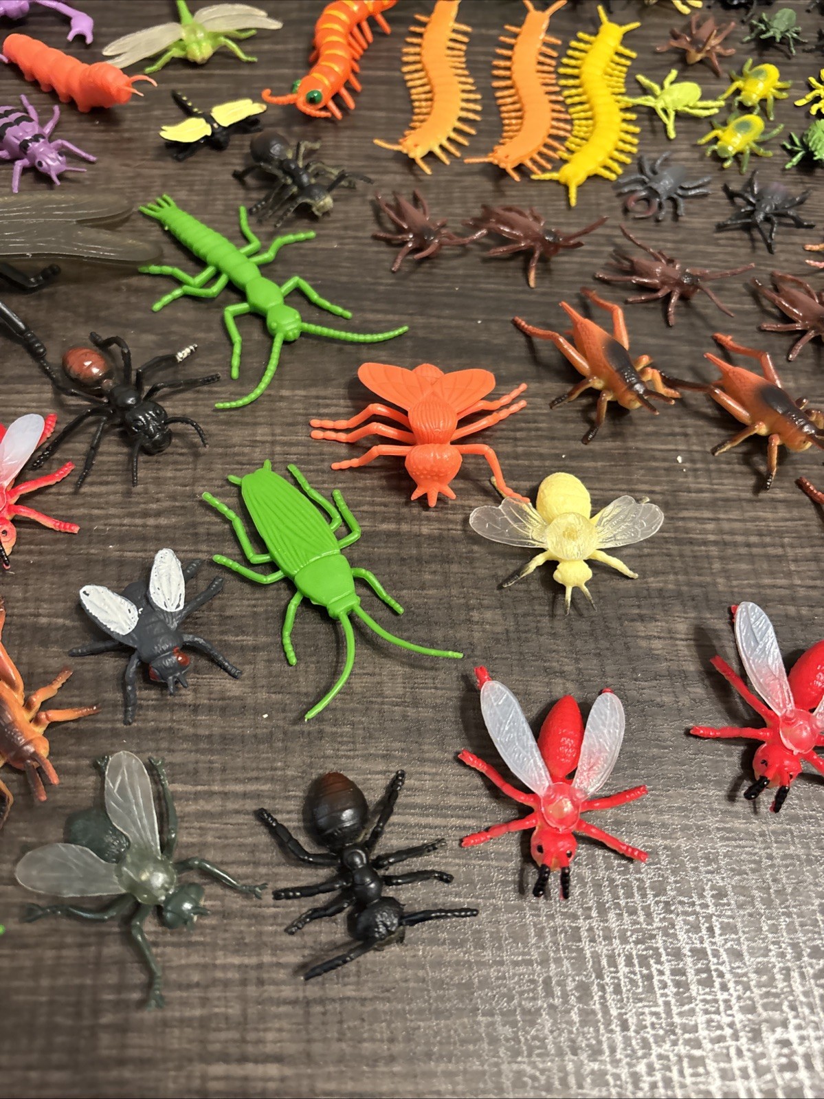 Lot of 80+ Rubber Plastic Insects Bugs Toy Figures Spider Beetle Lizards Moth