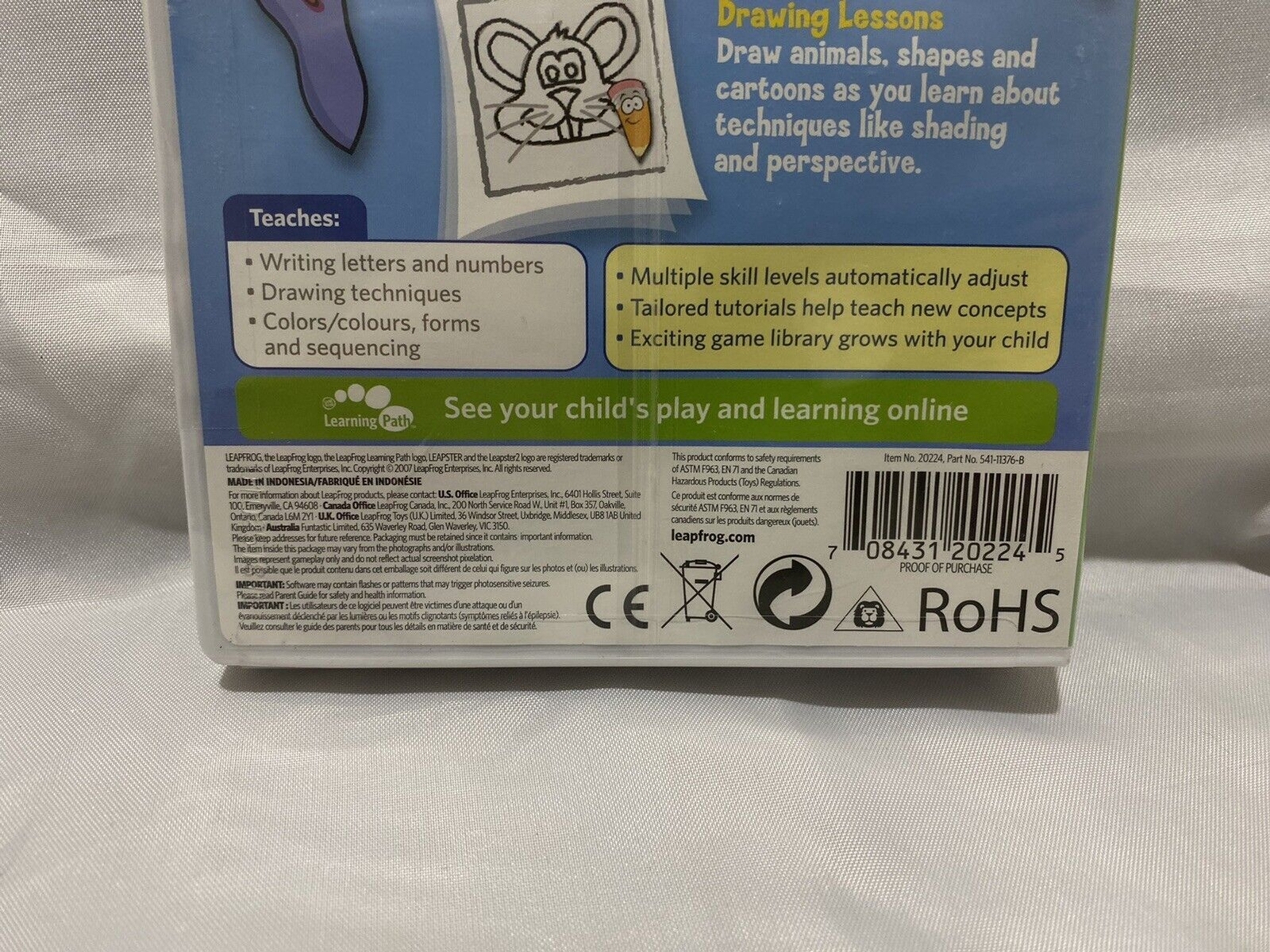 LeapFrog Leapster Game Mr Pencil Learn to Draw and Write Educational Game New