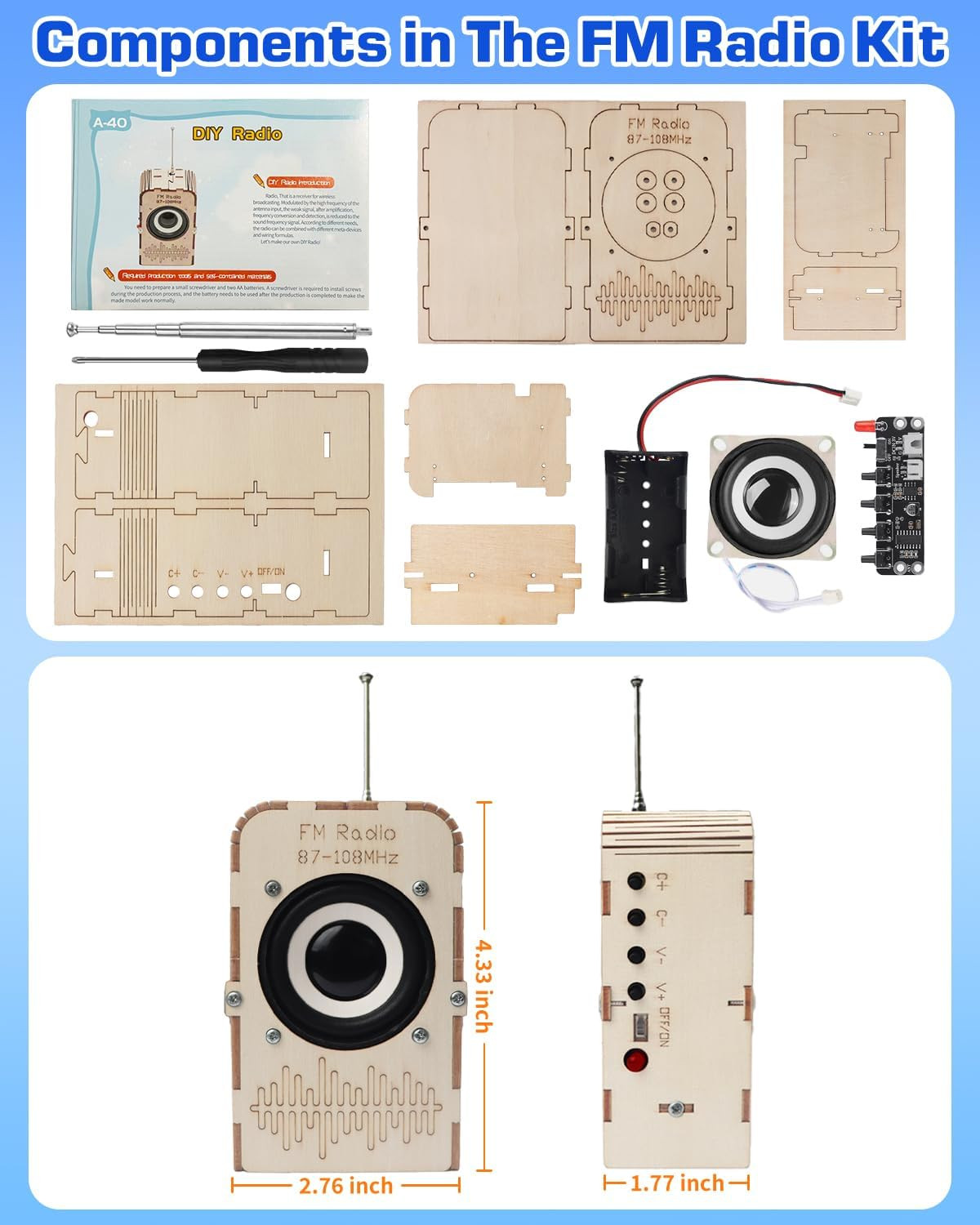 Science Kits for Kids Age 8-12 12-14, STEM Toys DIY Radio Kit Engineering Electr