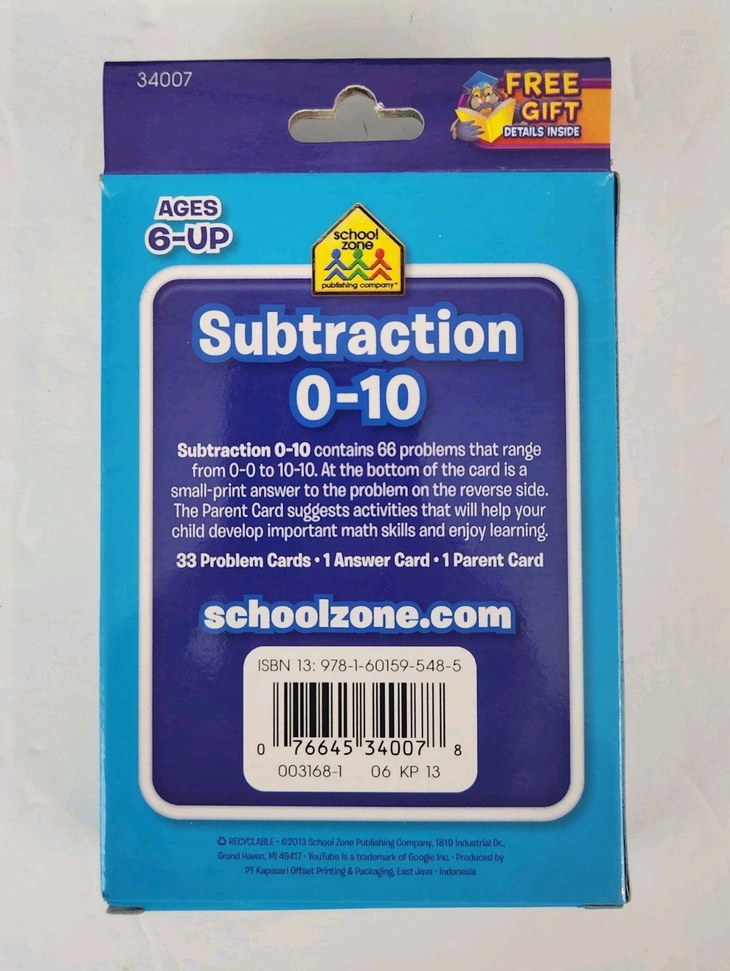 NEW School Zone Subtraction 0-10 Flas Cards – Set of 33 Problem Cards (6+)