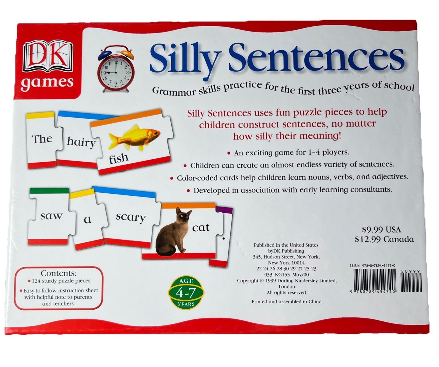 DK Games Silly Sentences Grammar Puzzle Game Educational Learning Tool Ages 4-7