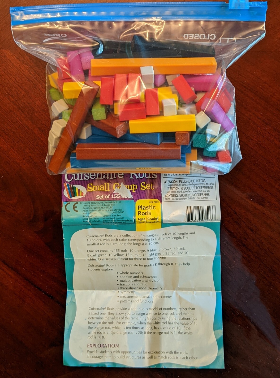 Learning Resources Cuisenaire Rods Small Group Set Plastic