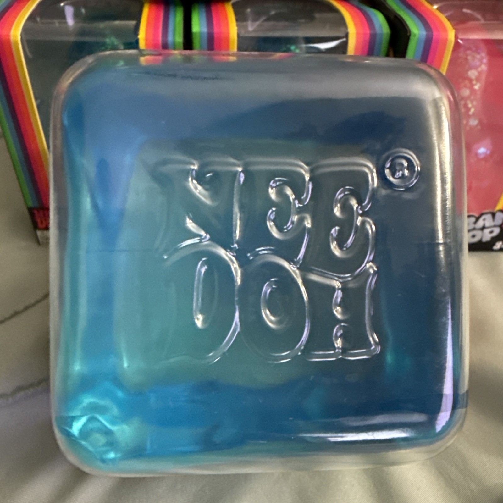 NeeDoh Nice Berg Blue XL Giant Nee Doh Niceberg Solid Squish Cube Brand New