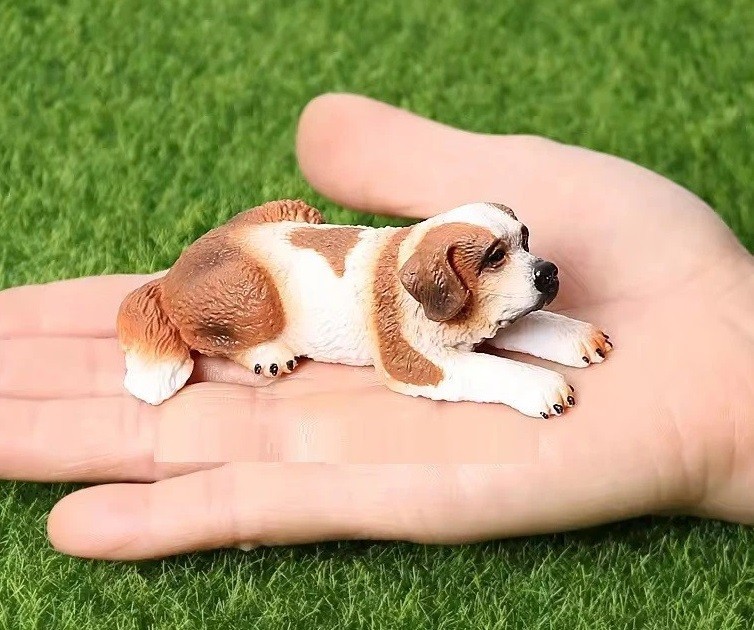 Saint Bernard Dog Wild Animal Figure Toy PVC Doll Small Figurine Birthday Gifts