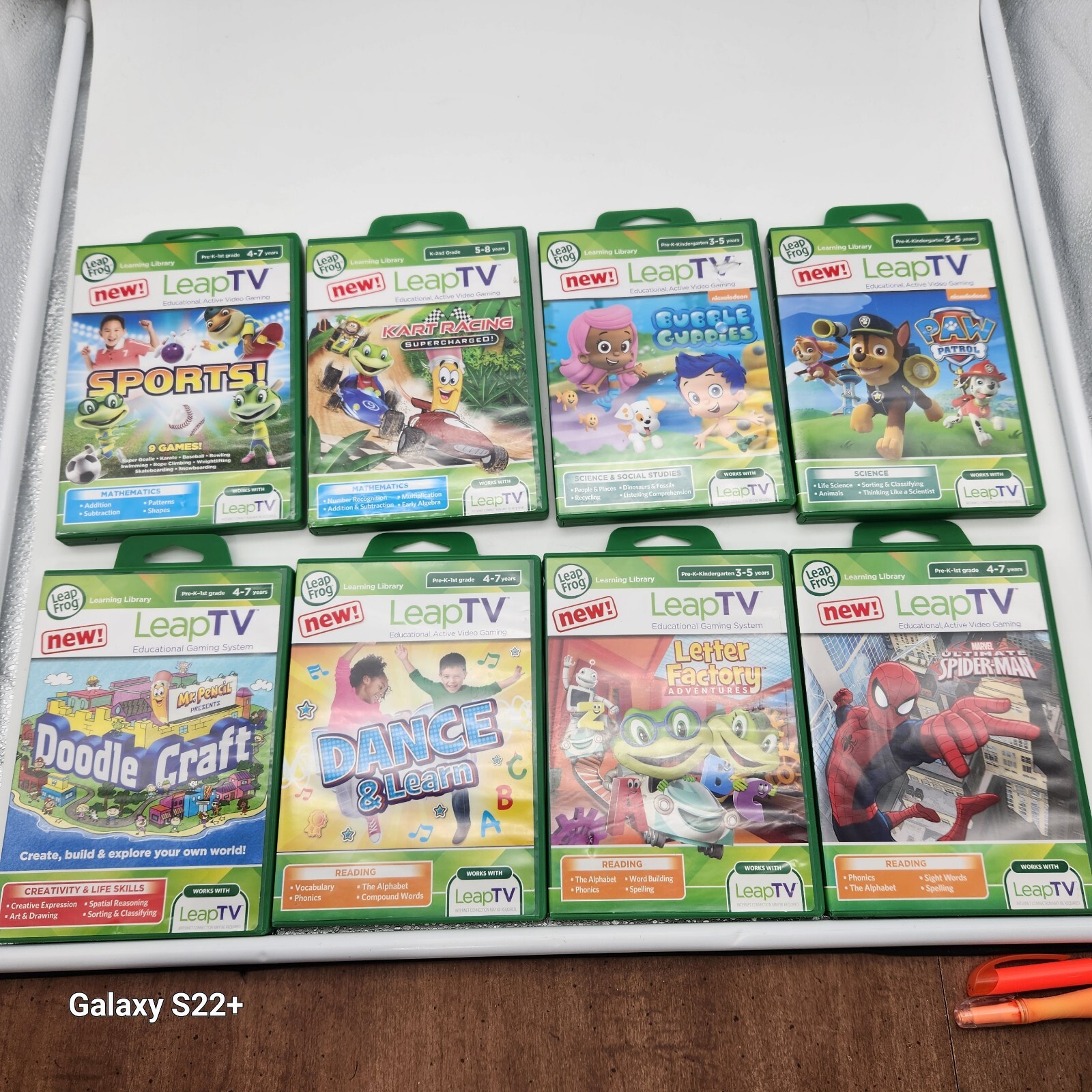 LeapFrog LeapTV Educational Video Gaming System #31511 Complete + 8 Games