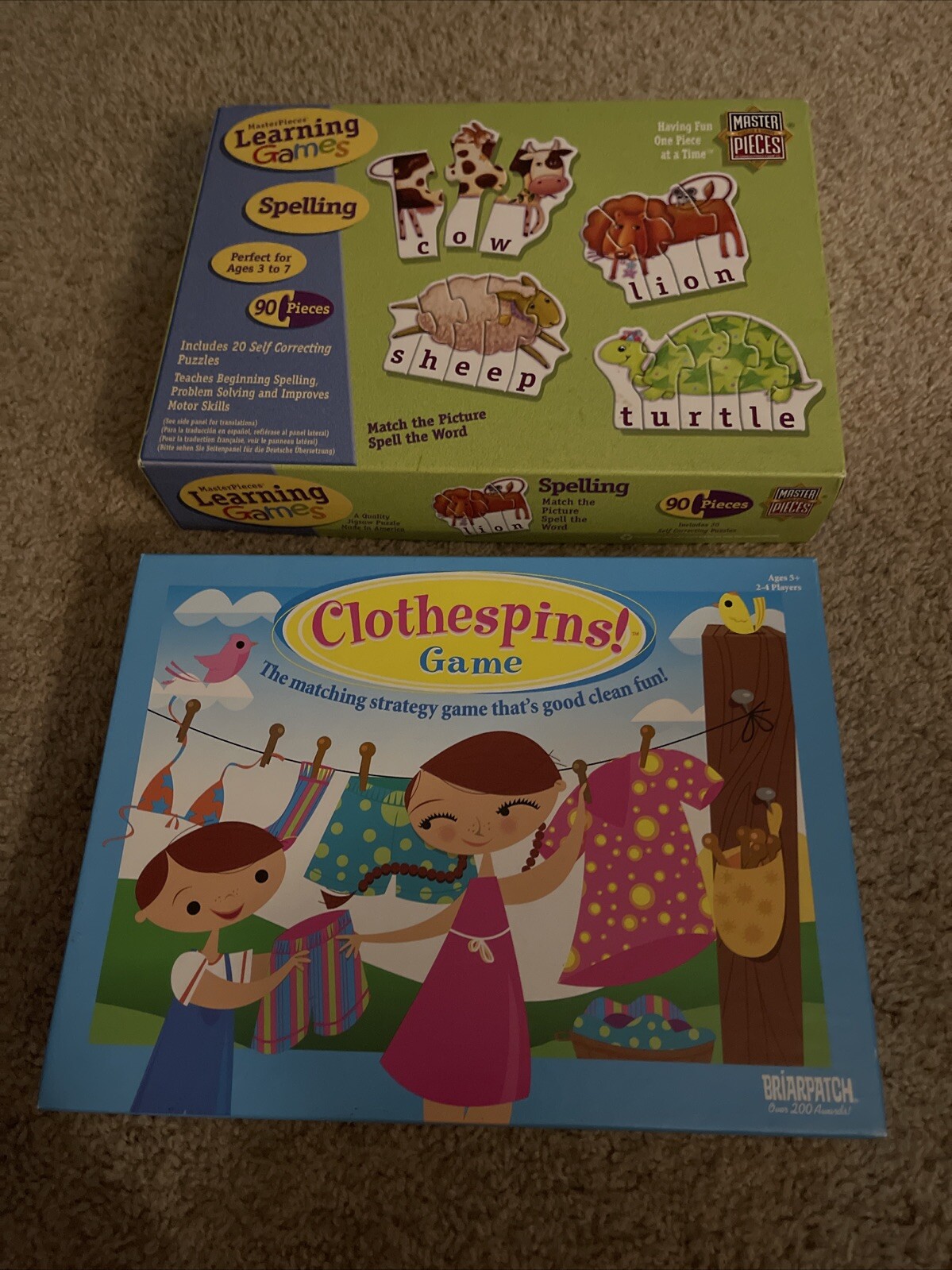 Lot Of 2 Learning Games. Practice Spelling And Strategizing. Ages 5 And Up.