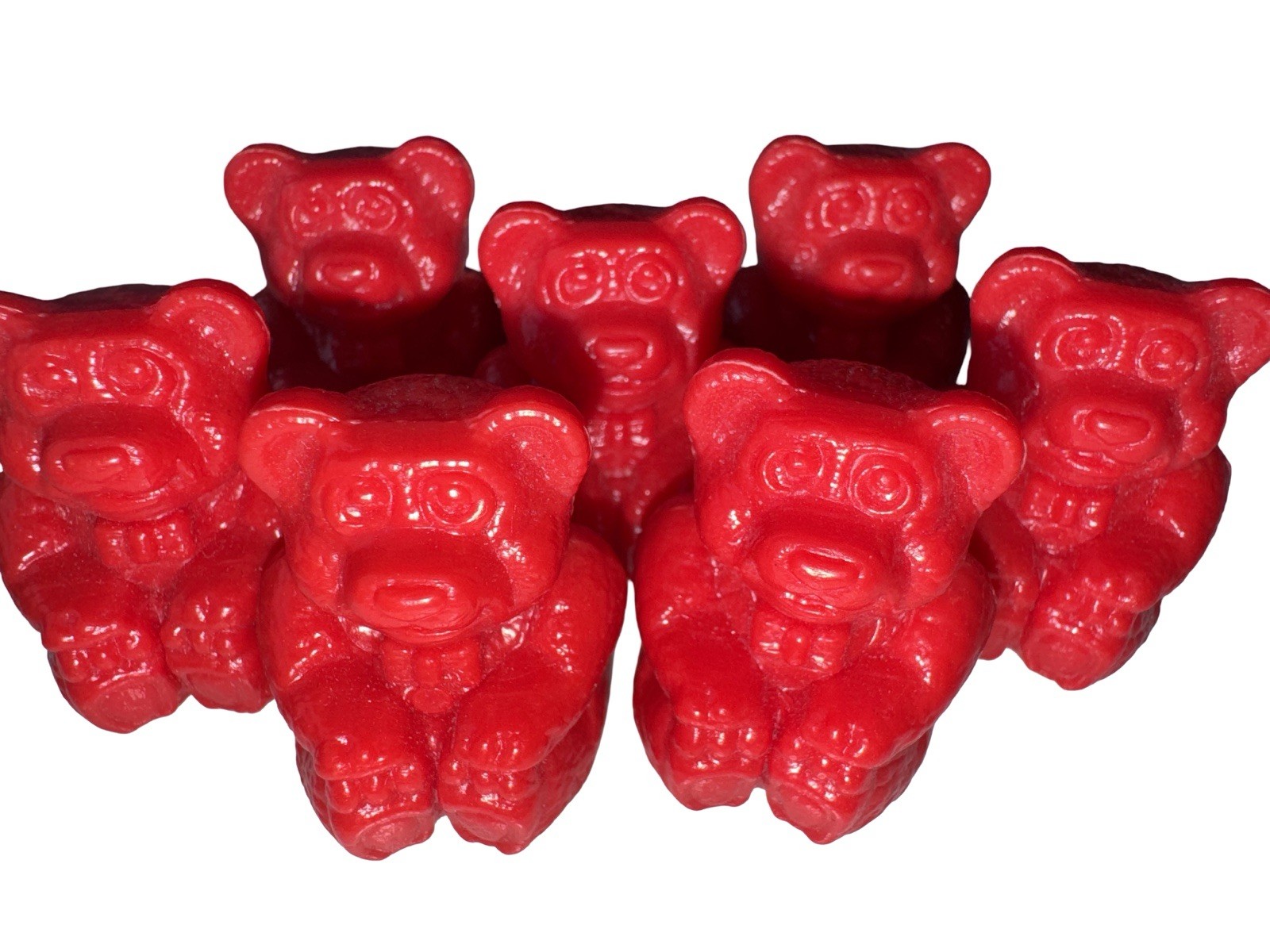 Vintage Teddy Bear Counters Red Plastic Math Manipulatives Bingo Lot 7