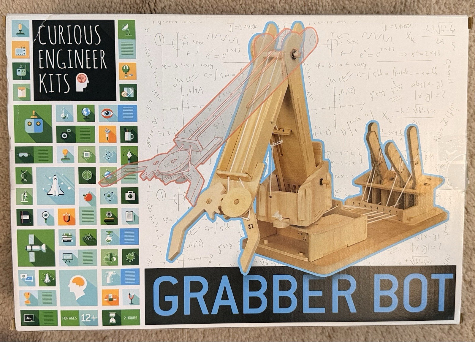 Curious Engineer Kits Grabber Bot Copernicus Wood 3D Model Kit COMPLETE