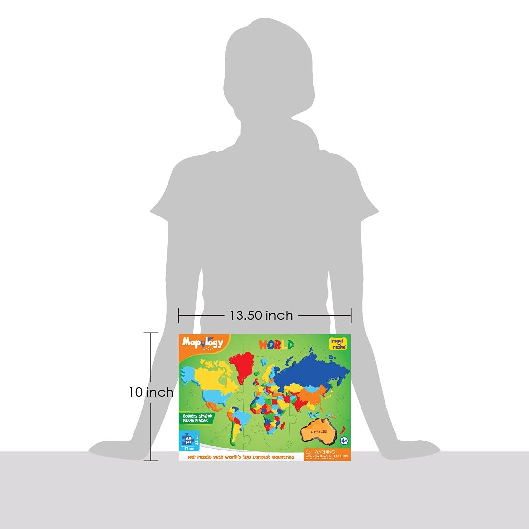 1000 Piece Puzzle World Map Geography Educational Learning School Board Toy