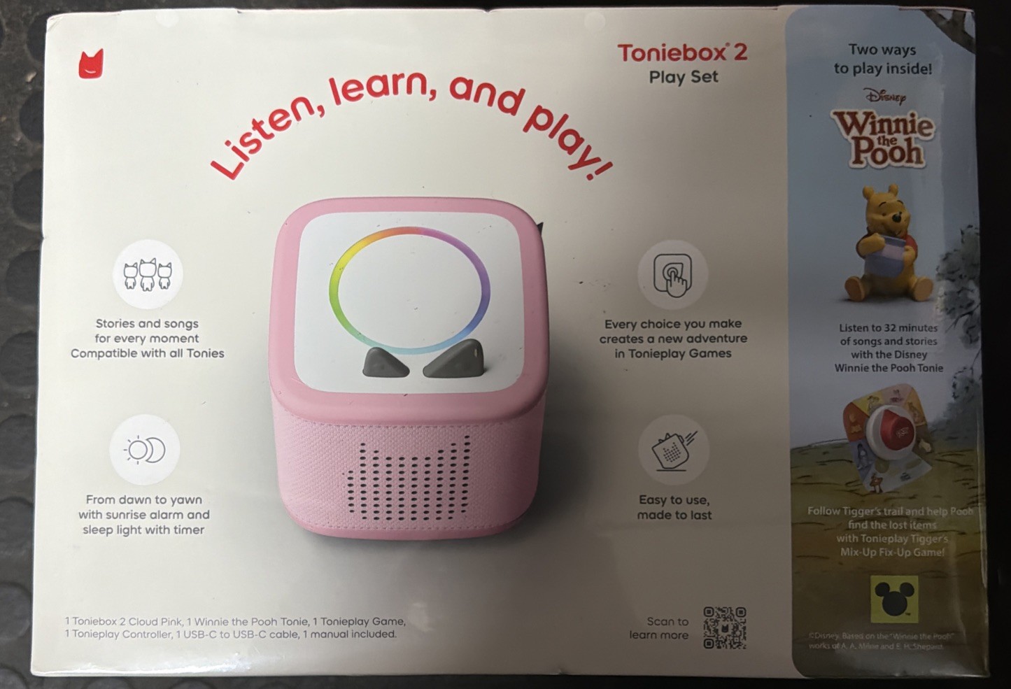 TONIEBOX 2 AUDIO PLAYER BUNDLE TONIES FOR KIDS 3+ WINNIE THE POOH PINK