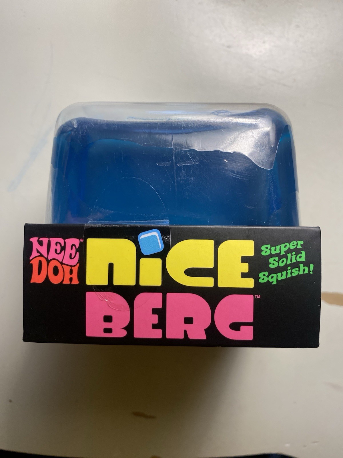 NeeDoh Nice Berg Blue XL Giant Nee Doh Niceberg Solid Squish Cube Ice Block