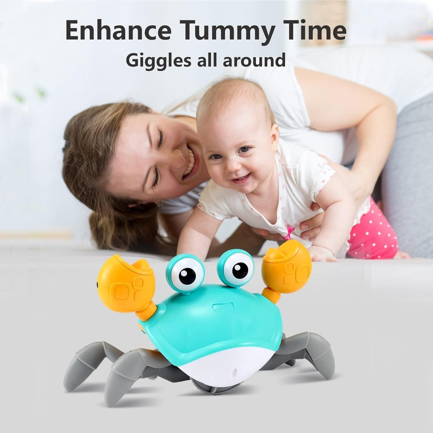 Crawling Crab Baby Toy – Infant Tummy Time Toys 3 4 5 6 7 8 9 …