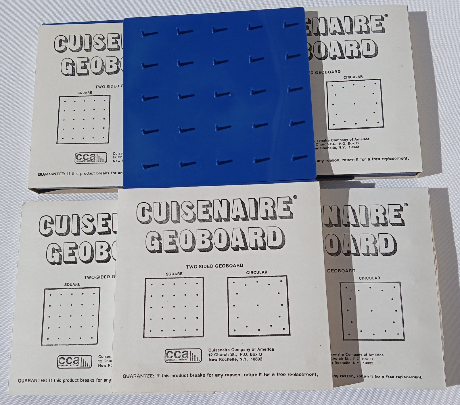 Cuisenaire Math Manipulatives Double-Sided Geoboards, lot of 6