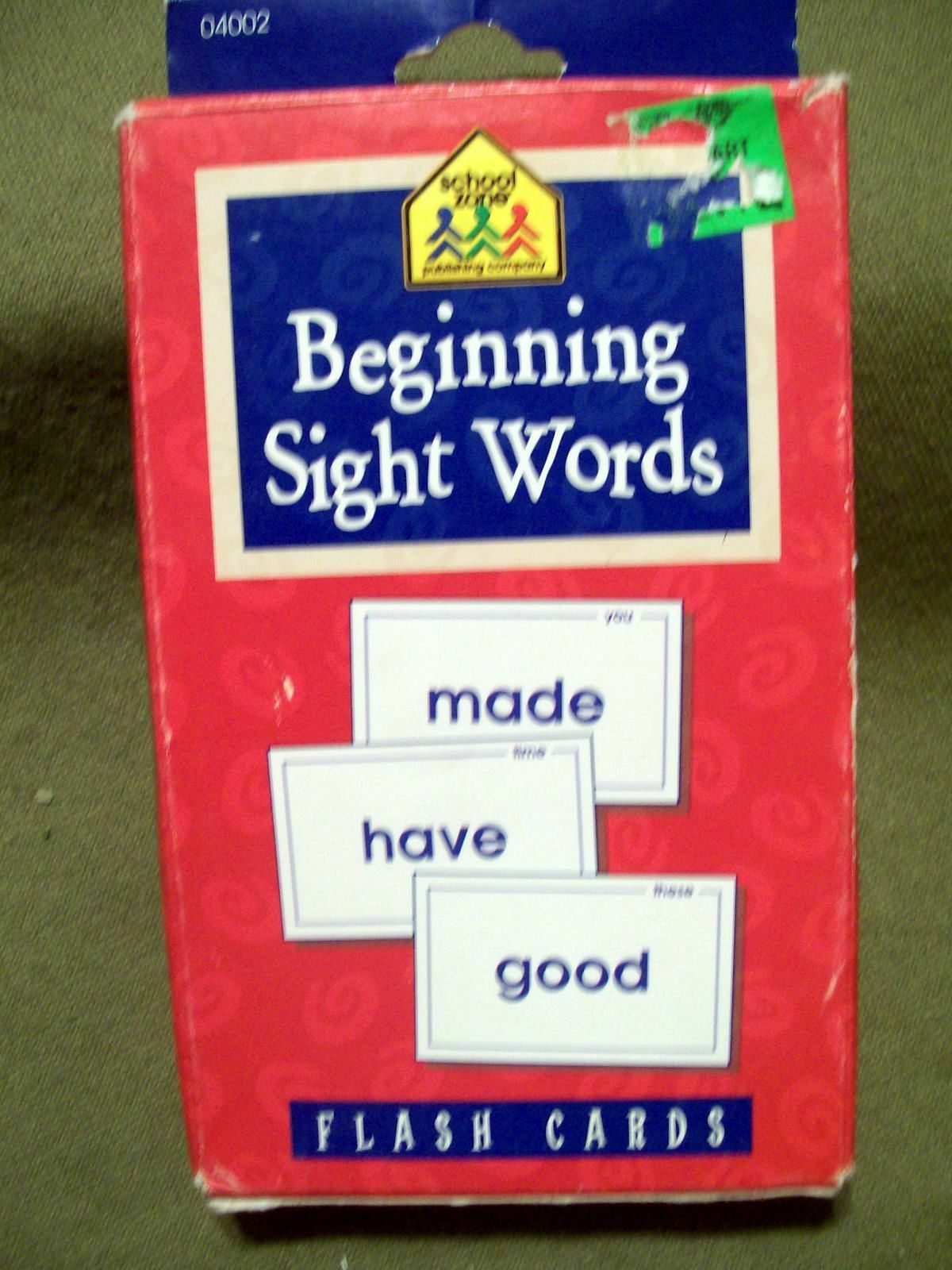 School Zone Beginning Sight Words Flash Cards Ages 5 and Up
