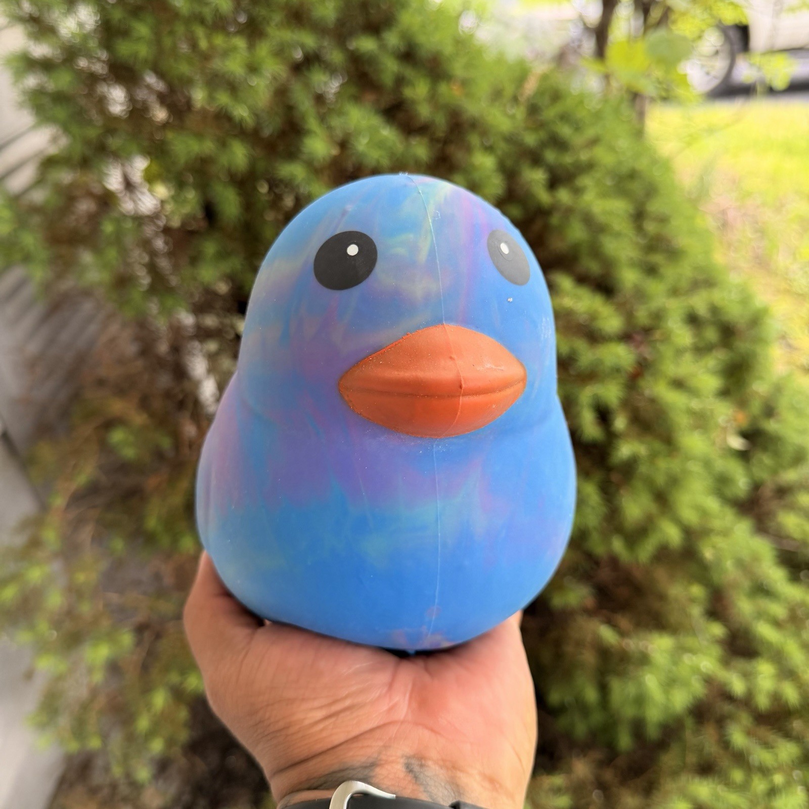 Sunny Days Jumbo Squeezy Duck XL Tie Dye Squishy Sensory Fidget NWT