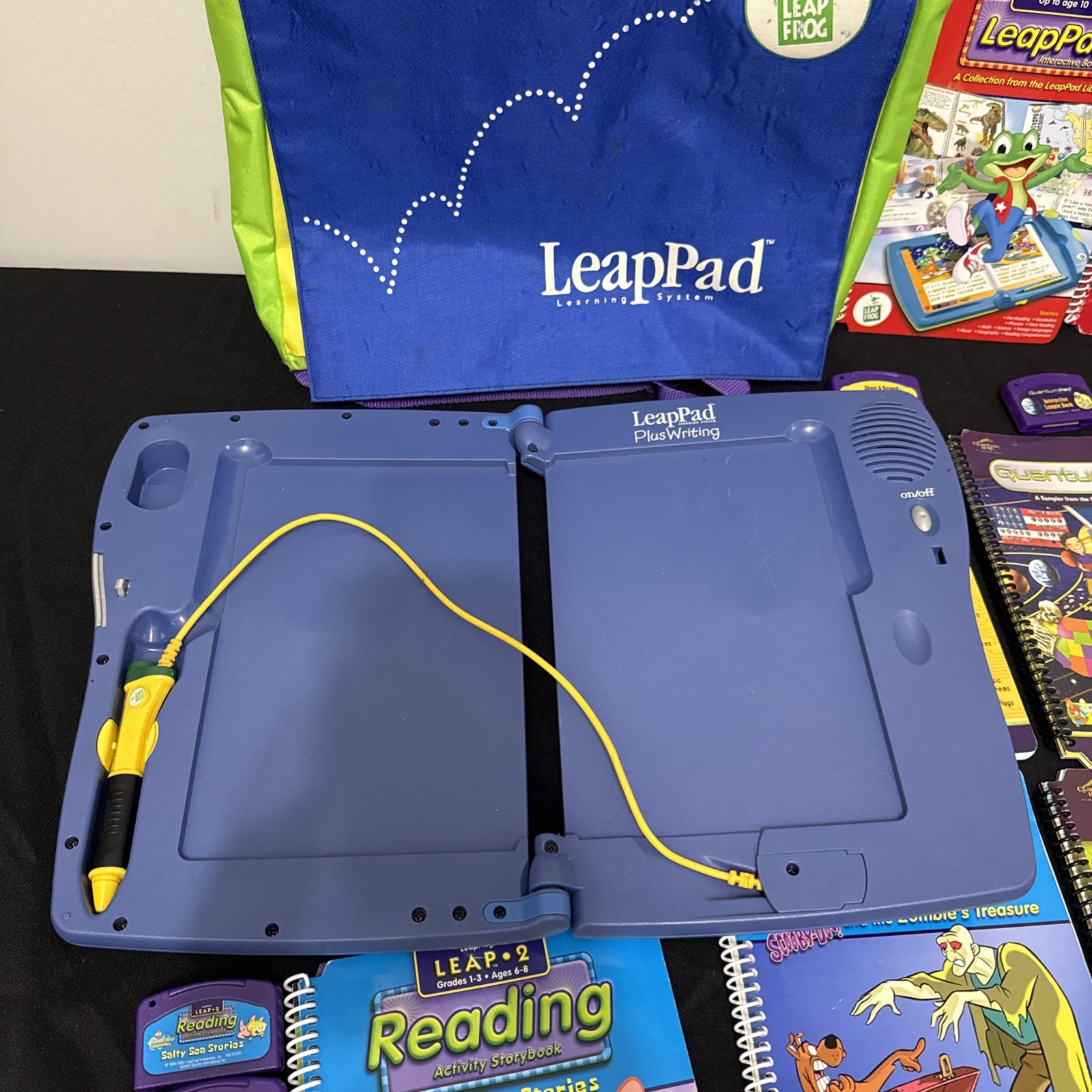 Lot 11 Cartridges & Books LeapPad Plus Writing Bag Grades 1-3