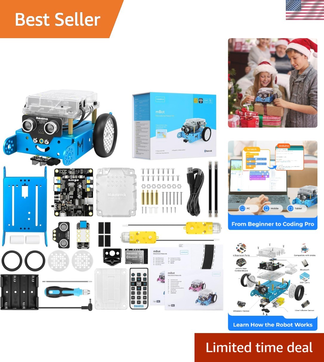mBot Robot Kit for Kids Aged 8-12 – Learn Coding with Scratch & Arduino