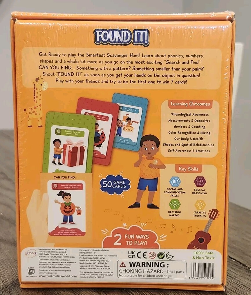 Skillmatics Card Game FOUND IT Indoor Scavenger Hunt Educational NEW Sealed